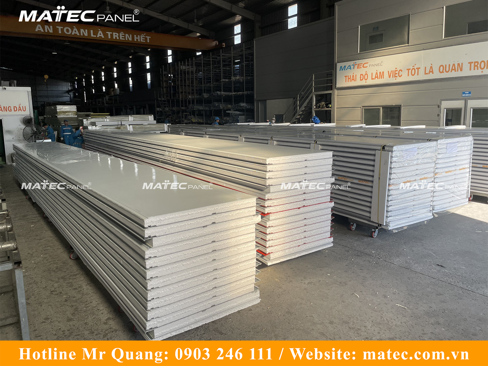 Panel EPS vách ngoài trời dày 75mm cách âm, cách nhiệt, chống cháy lan