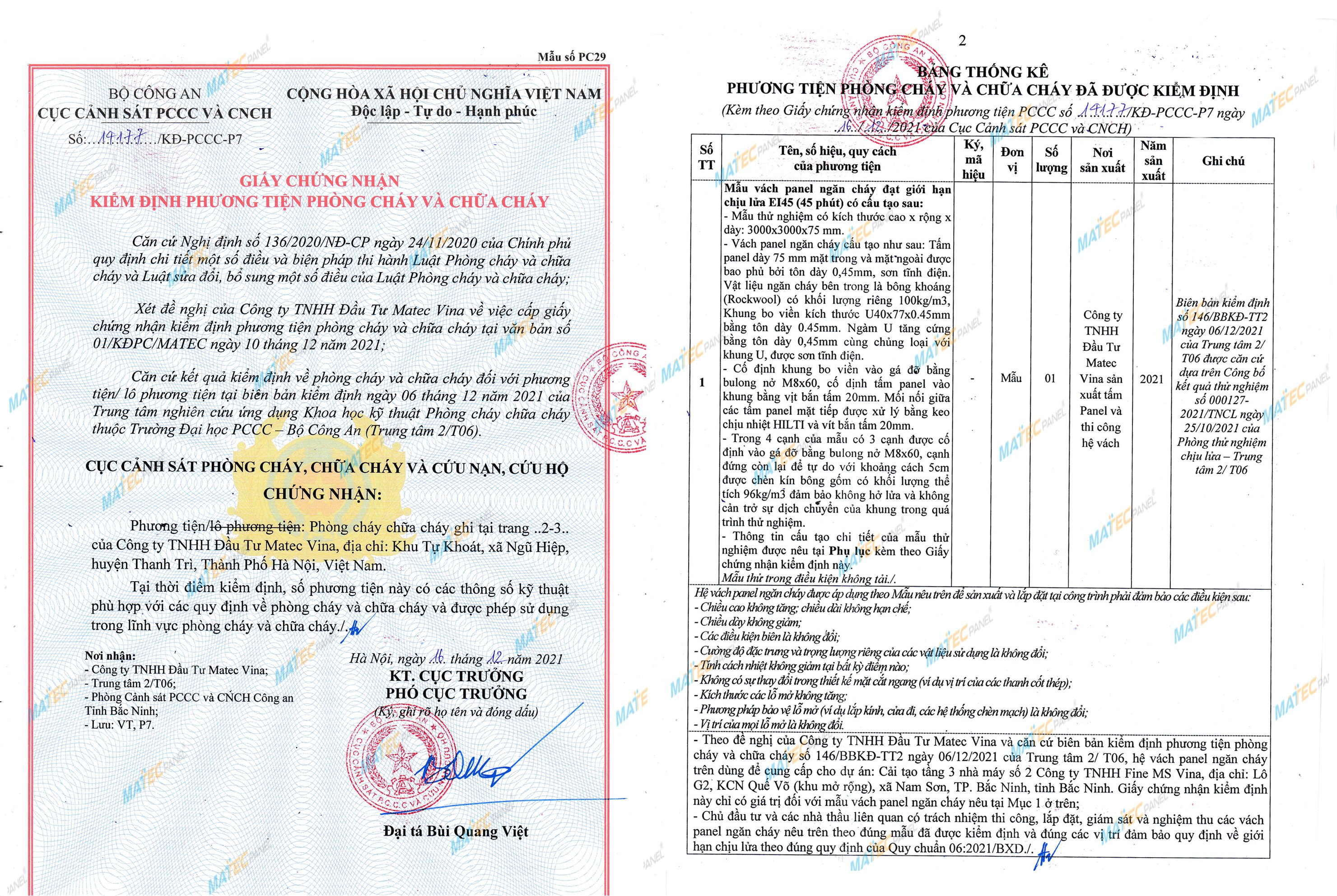 v&aacute;ch panel chống ch&aacute;y ei45