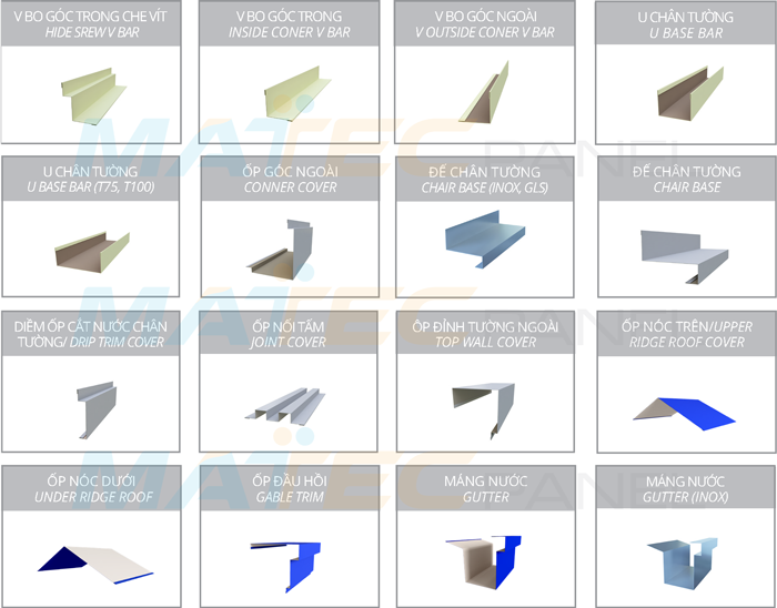 B&aacute;o gi&aacute; phụ kiện nh&ocirc;m panel 