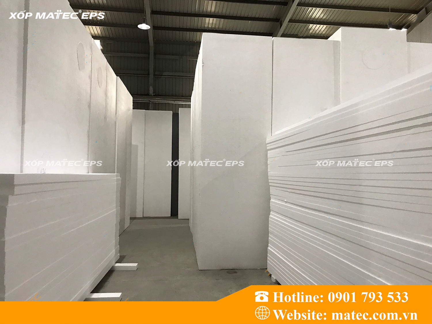 Hình ảnh xốp EPS tại nhà máy Xốp Matec EPS