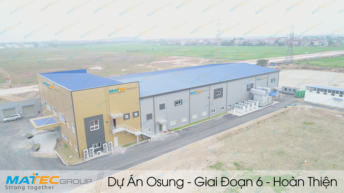 Tư vấn thiết kế thi công hoàn thiện nhà máy OSUNG tại Bắc Ninh